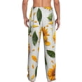 thumbnail image 2 of Bixox Men's Sunny Yellow SunFlower Patterned Pajama Pants with Pockets Lounge Clothes for Home, 2 of 5