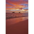 thumbnail image 2 of Hawaii  Oahu  Lanikai  A Colorful Pink Sunrise Over The Mokolua Islands. Poster Print, 2 of 2