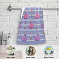 thumbnail image 5 of Flamingos Colored Balls Hand Towels for Bathroom, Purple Stripes Kitchen Towel 2 PCS Ultra Soft and Highly Absorbent Decorative Fingertip Face Bath Towels for Spa & Hotel, 28.3"x 14.4", 5 of 5