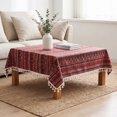 thumbnail image 5 of SLYNSHome Cotton Linen Tablecloth, 100x150 cm Printed Tassel Rectangular Table Cover, Washable Decorative Cloth for Dining Table Coffee Table Kitchen Home Decor, 5 of 7