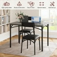 thumbnail image 5 of Dining Table Set for 4, Metal and Wood Square Kitchen Table with 4 Upholstered Chairs for Small Spaces and Apartments, Retro Brown, 5 of 7