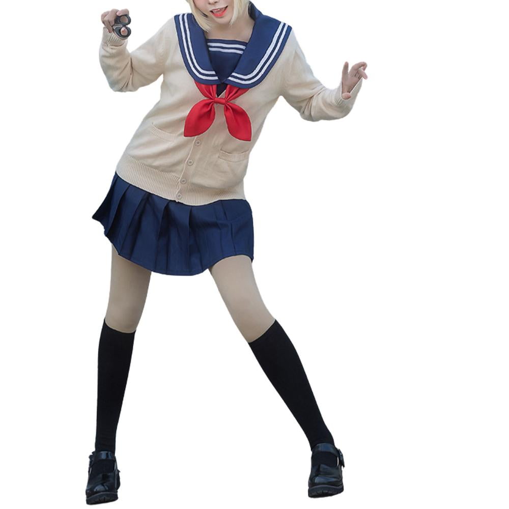 Japanese Anime Womens School Girl Sailor Uniform Fancy Dress Cosplay Costume Set 