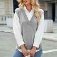 thumbnail image 5 of Womens Vests Sweaters Fashion Casual Slim Vest Pullover Blouses V Neck Sleeveless Waistcoat Knitted Sweater Tops New Fall Winter Clothes, 5 of 6