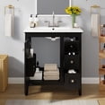thumbnail image 5 of 30-Inch Black Modern Bathroom Vanity with Ceramic Sink and Multifunctional Storage Space, 5 of 6