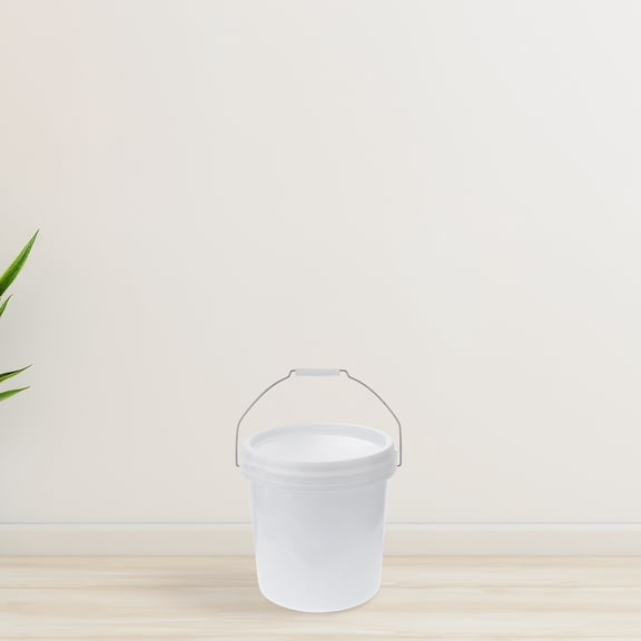 TABLZONE White Plastic 3 Gallon Bucket Durable and Portable with Handle