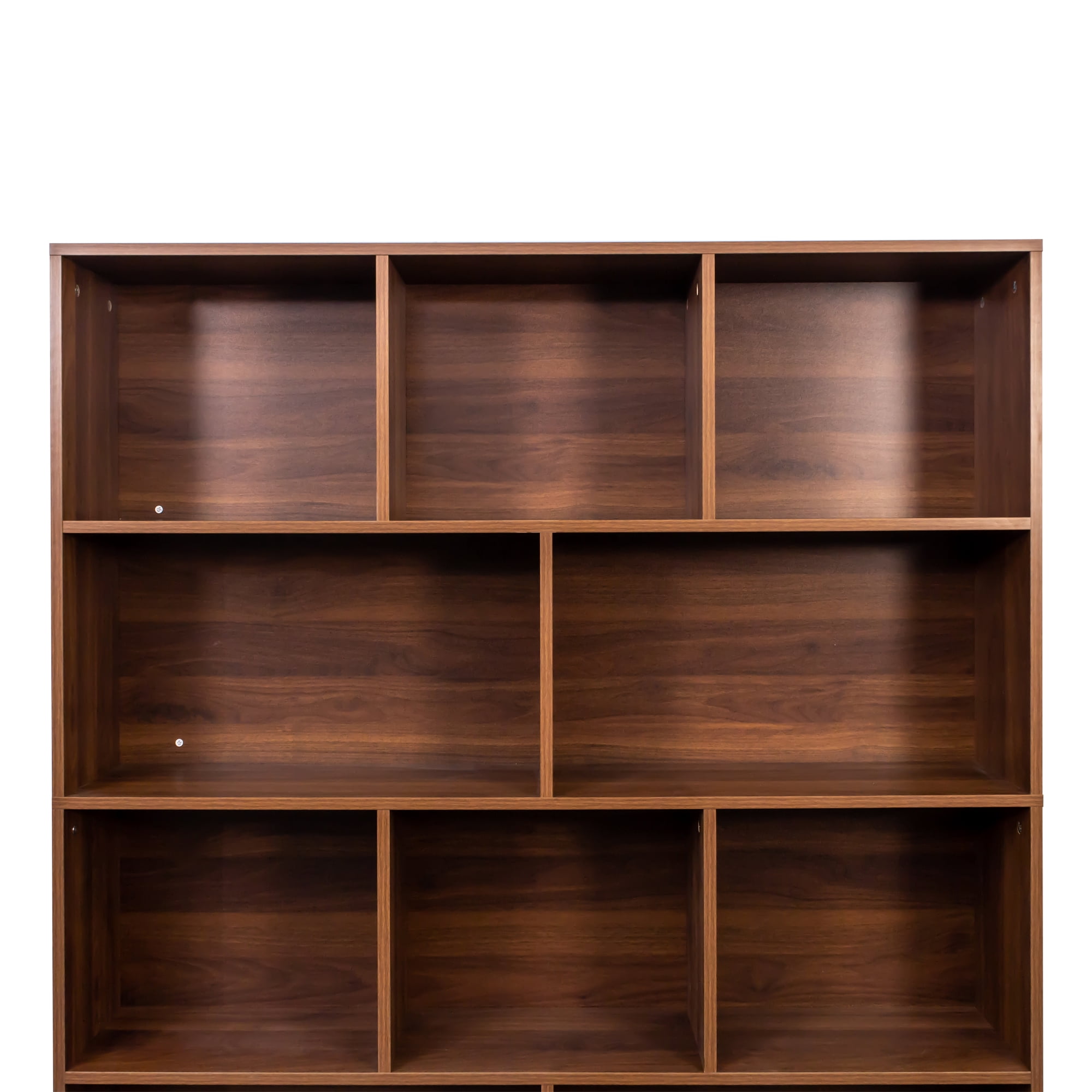 70.87" Tall Bookshelf 10-Cube 4-Tier Open Shelf Bookcase with Cabinet, Black