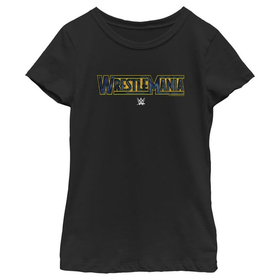 Girl's WWE Wrestlemania Logo Graphic Tee Black Small
