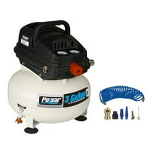 Pulsar 3 Gallon Oil-Free Pancake Air Compressor with Air Hose and Accessory Kit, 6 Piece