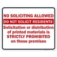 thumbnail image 1 of No Soliciting Allowed Sign, 24x30 Aluminum, 1 of 1
