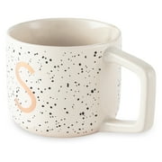 Thyme & Table 13.5 fl oz Monogram S White Speckled Stoneware Mug