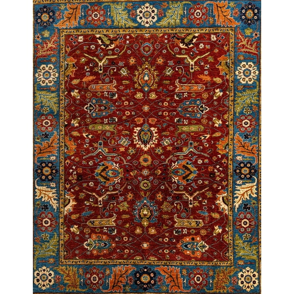 Ahgly Company Machine Washable Indoor Rectangle Abstract Brown Area Rugs, 8' x 10'