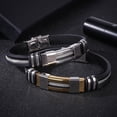 thumbnail image 2 of Yesbay Stainless Steel Men Bracelet Jewelry Bangle Wrist Band Party Decoration-Golden, 2 of 4