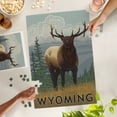 thumbnail image 3 of Lantern Press 1000 Piece Jigsaw Puzzle, Elk Scene, Wyoming, 3 of 5