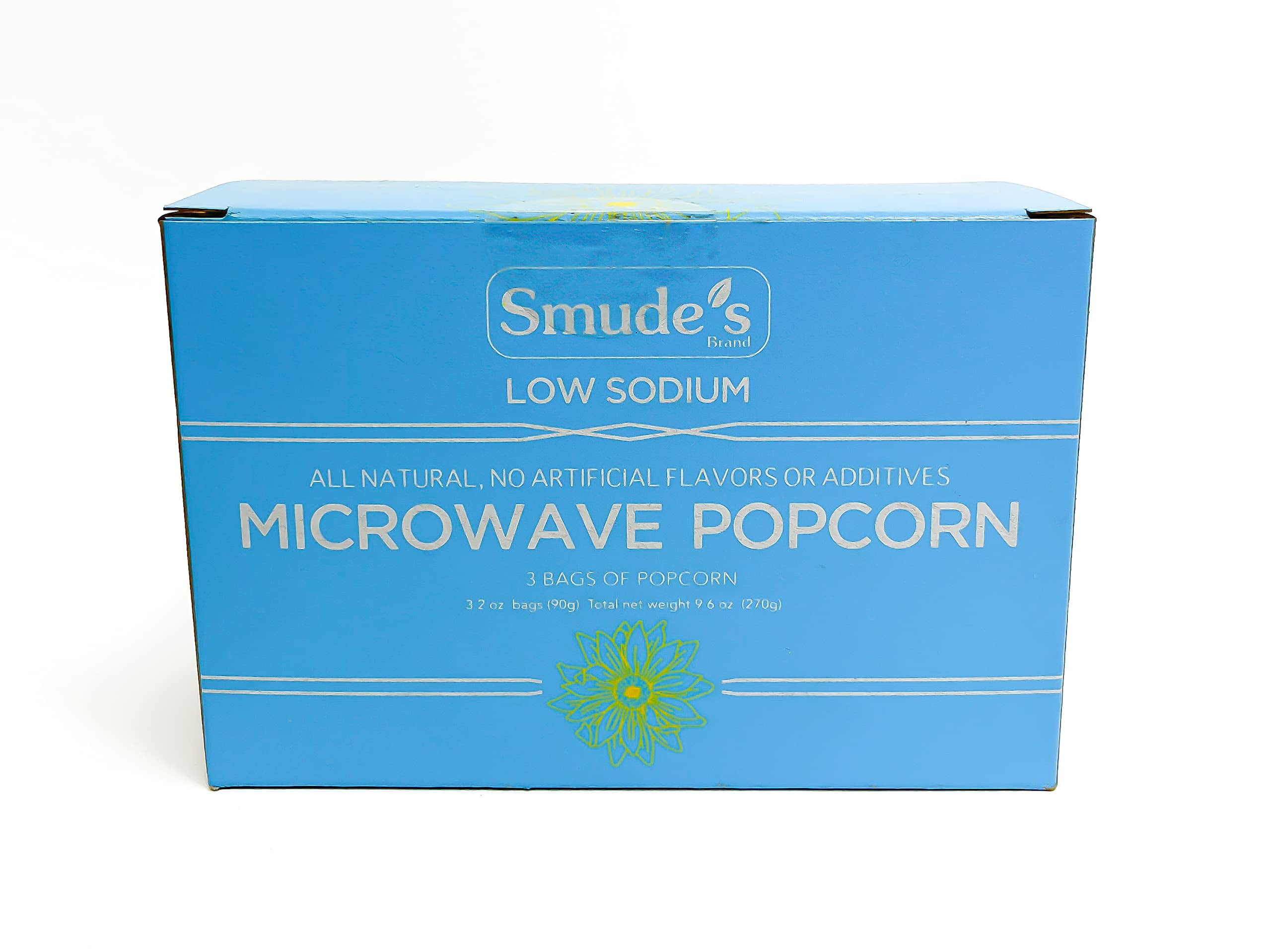 Smude's Brand All Natural Microwave Popcorn Low Sodium 3 Simple