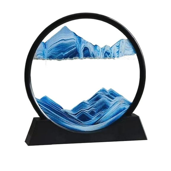 SharkTRUE 3D Dynamic Sand Art Liquid Motion, 3D Deep Sea Sandscape Picture Decor, Color Quicksand Snowy Mountain Base Decor, Sand Frame Desktop, Relaxing Desktop Home Office Work Decor