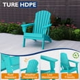 thumbnail image 6 of Pipopa Folding Adirondack Chair with Cup Holder,HDPE All Weather Outdoor Fire Pit Chair for Patio,Poolside,Garden,Aqua, 6 of 7