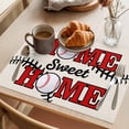 thumbnail image 3 of White Red Baseball Placemats Set of 6 Modern Art Funny Words Place Mats Indoor Wipeable Table Mats Washable Cloth Dining Table Placemats for Kitchen Holiday Party Home Decor 13x19 Inch, 3 of 9