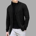 thumbnail image 2 of Grrvtrz Men's Chunky Knit Sweater, Cable Knit Cardigan Button Down Stand Up Collar Ribbed Sweater Coat, 2 of 4