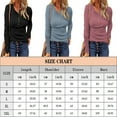 thumbnail image 3 of SWQZVT Women's Long Sleeves Tunic Ribbed Lace Tops Button Pullover Comfy Shirts Plain Color Casual Fall Blue Blouses, 3 of 4