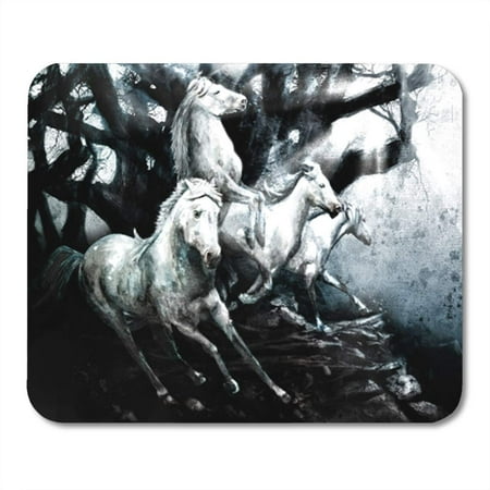 KDAGR Fantasy Running Horses Painting Magic Digital Drawing Stampede Forest Mousepad Mouse Pad Mouse Mat 9x10