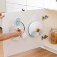 thumbnail image 2 of Soporte giratorio para tapa de olla, soporte plegable para almacenamiento de cocina montado en la pared, tablas de cortar blancas, platos, recipientes reutilizables en gabinetes y sartenes, 2 of 5