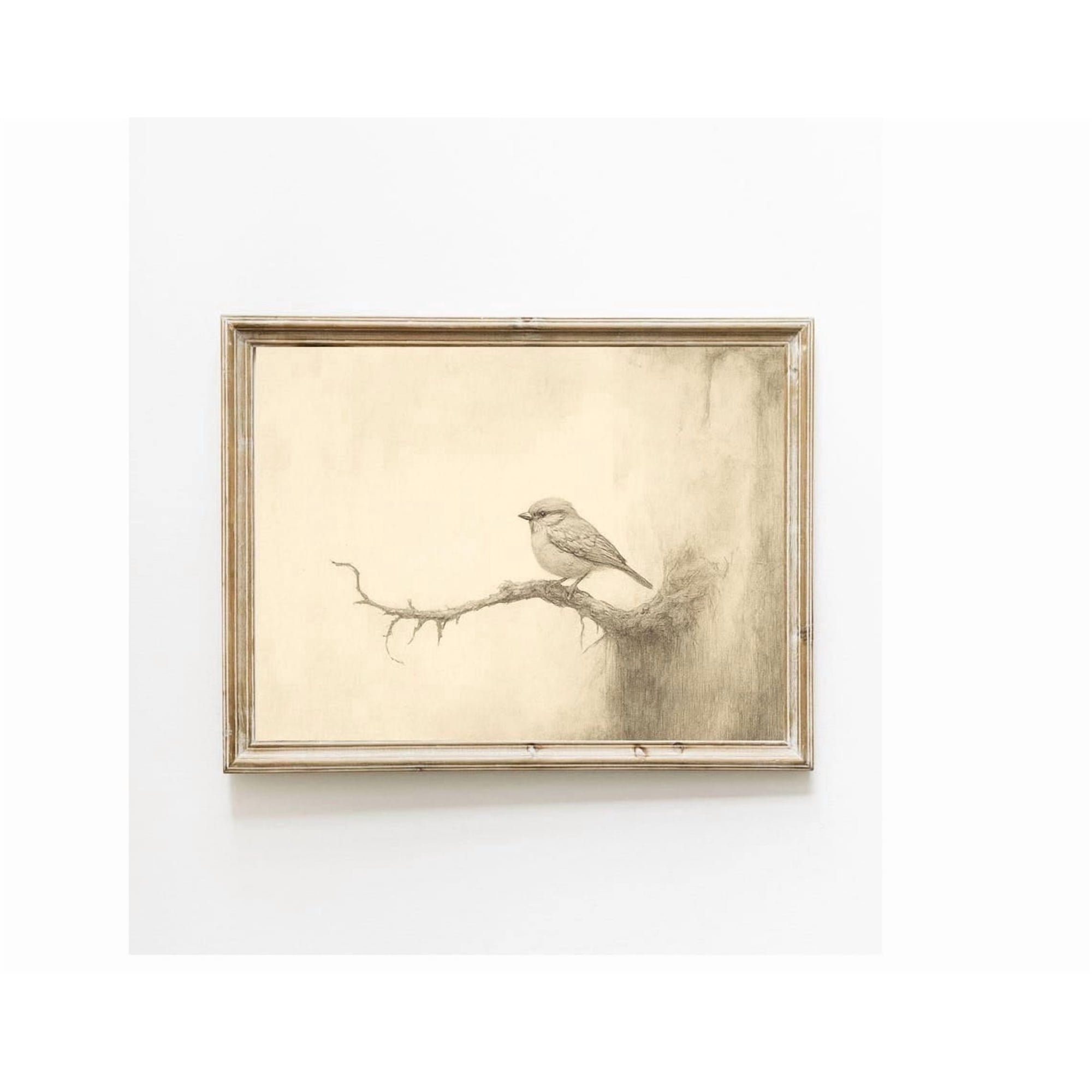 Minimalist Bird Sketch Art : Cottagecore Wall Decor Unframed Paper Print