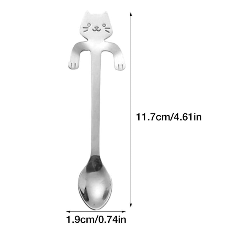 Mini Cat Coffee Spoon – Stainless Steel Hanging Spoon For Tea, Coffee, Desserts, Cute Stirring Spoon With Cat Design