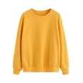 thumbnail image 1 of Femmes Col Rond Manches Longues Couleur Unie Basique Pull T-Shirt, 1 of 2
