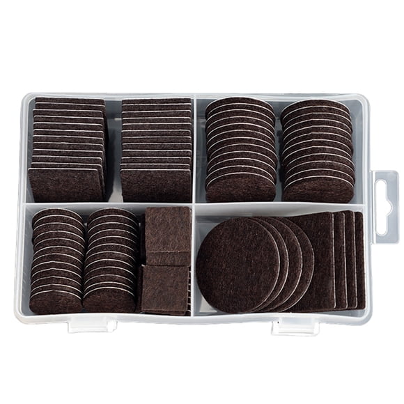 KAKOWELY felt pads 104pcs Thicken Felt Furniture Protection Pad Floor Protector Felt Pads for Table Stool Leg Furniture -Size M(Coffee)1.57"X1.57"X0.12"