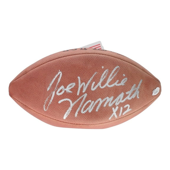 Joe Willie Namath #12 Signed Official Wilson Game Football JSA Sticker