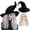 Black, variant on Danrzix Wizard/Witch Hat and Wig Set – Unisex Party Costume Accessory