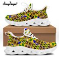 thumbnail image 1 of Zapatillas Noisydesigns unisex de malla con suela blanca y negra, informales, clásicas, con estampado africano kente, suela gruesa,, 1 of 6