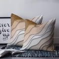 thumbnail image 3 of Beige Ombre Throw Pillow Covers, Soft Pillowcases with Invisible Zipper, Modern Geometric Abstract Aesthetic Cream Decorative Square Pillow Cushion Covers for Living Room Couch Sofa Bed 20x20 Inches, 3 of 8