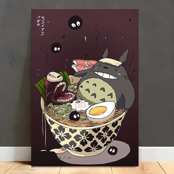 1pc Hayao Miyazaki Ghibli Famous Dishes Vintage Canvas Poster Art Print Anime Style Home Decor Ideal Gift Perfect Room Decor, size: 50*70 cm, unframed.,04