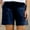 Navy women plus size shorts with pockets a1, variant on Cagogo Women Plus Size Elastic Waist Shorts with Pockets Casual Solid Loose Travel Shorts Summer Beach Lounge Stretchy Comfy Bottoms, Army Green 2XL