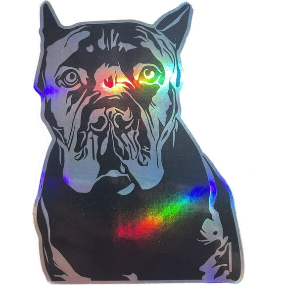 WickedGoodz Cane Corso Holographic Vinyl Decal - Dog Breed Sticker - for Tumblers, Laptops, Car Windows