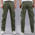 thumbnail image 3 of Pantalones cargo para hombre, multibolsillos, para exteriores, para hombre, multibolsillos, para senderismo, estilo coreano, color caqui, nuevos, de estilo largo, 3 of 5