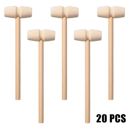 

Ssxinyu 20pcs Mini Wooden Hammer Lobster Shellfish Crab Hardwood Mallet Natural Seafood Cracker Solid Hammer Cute Beating