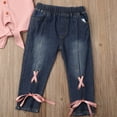 thumbnail image 5 of Bagilaanoe 2pcs Toddler Baby Girl Long Pants Set Short Sleeve T Shirts Tops + Jeans Denim Trousers 12M 18M 24M 3T 4T 5T Kids Casual Outfits, 5 of 8