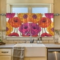 thumbnail image 2 of Yayeee Kitchen Curtains Set of 2 Light Filtering 57"x24" Over Sink Window Panels, Purple Hand Drawn Floral, 2 of 7