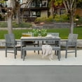 thumbnail image 2 of Walker Edison 6-Piece Chevron Outdoor Patio Dining Set - Grey Wash, 2 of 11