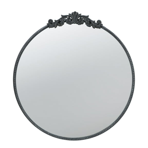 A&B Home Dia Round Mirror - 30" x 32" - Black