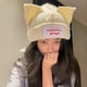 thumbnail image 2 of Loverboy-gorro de lana con capucha para mujer, gorro de punto con orejas de gato, doble capa, cálido, Hip-hop, personalidad, frío, 2022, 2 of 4