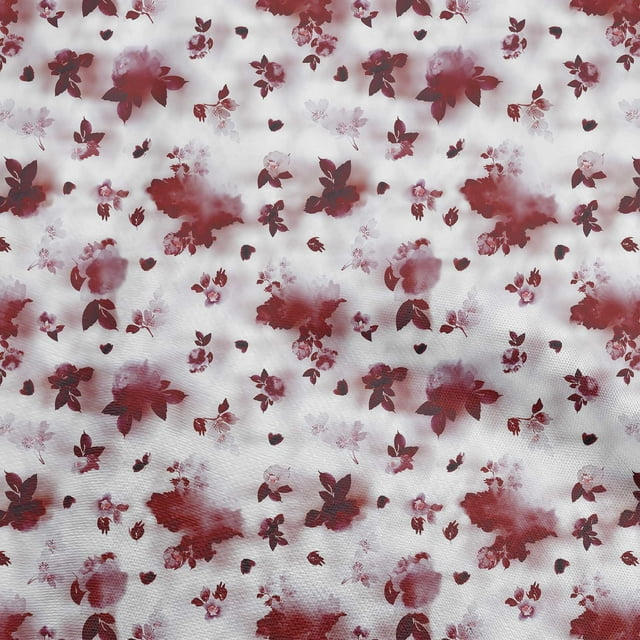 oneOone Silk Tabby Maroon Fabric Floral & Sewing Craft Projects Fabric Prints By Yard 42 Inch Wide