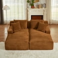 thumbnail image 4 of LUCKHAO Oversized 79" Chaise Lounge Chair, Boneless Cloud Couch Sleeper with 3 Pillows, Ergonomic Design, No Assembly Required, Corduroy LoveseatK,Orange, 4 of 7