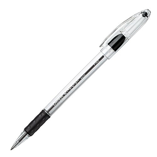 Pentel R.S.V.P. Ballpoint Pen, 0.7mm Fine Tip, Black Ink, SINGLE PEN ...