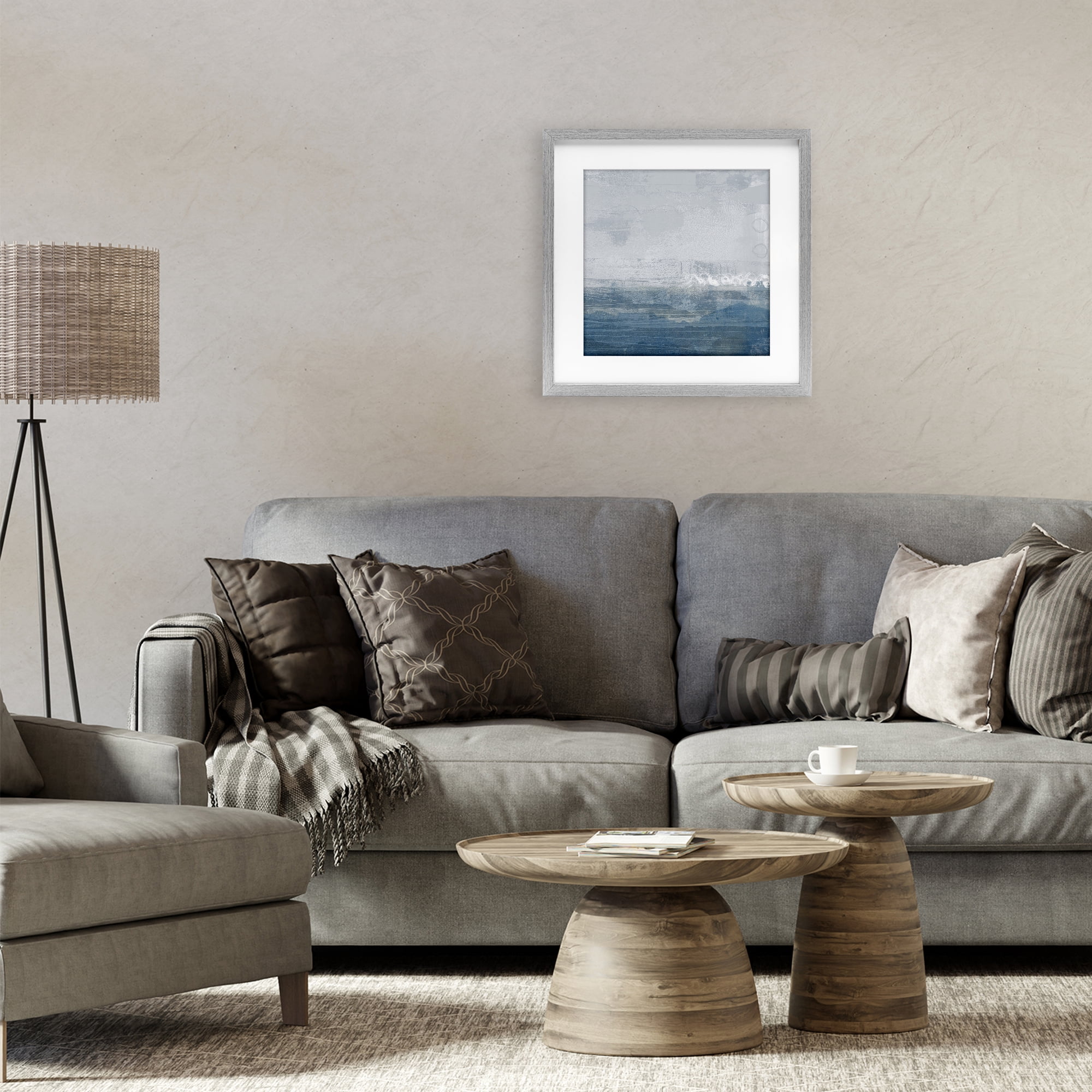 Stupell Industries Ocean Tide Abstract Gray Framed Print Under Glass, design by Dan Meneely