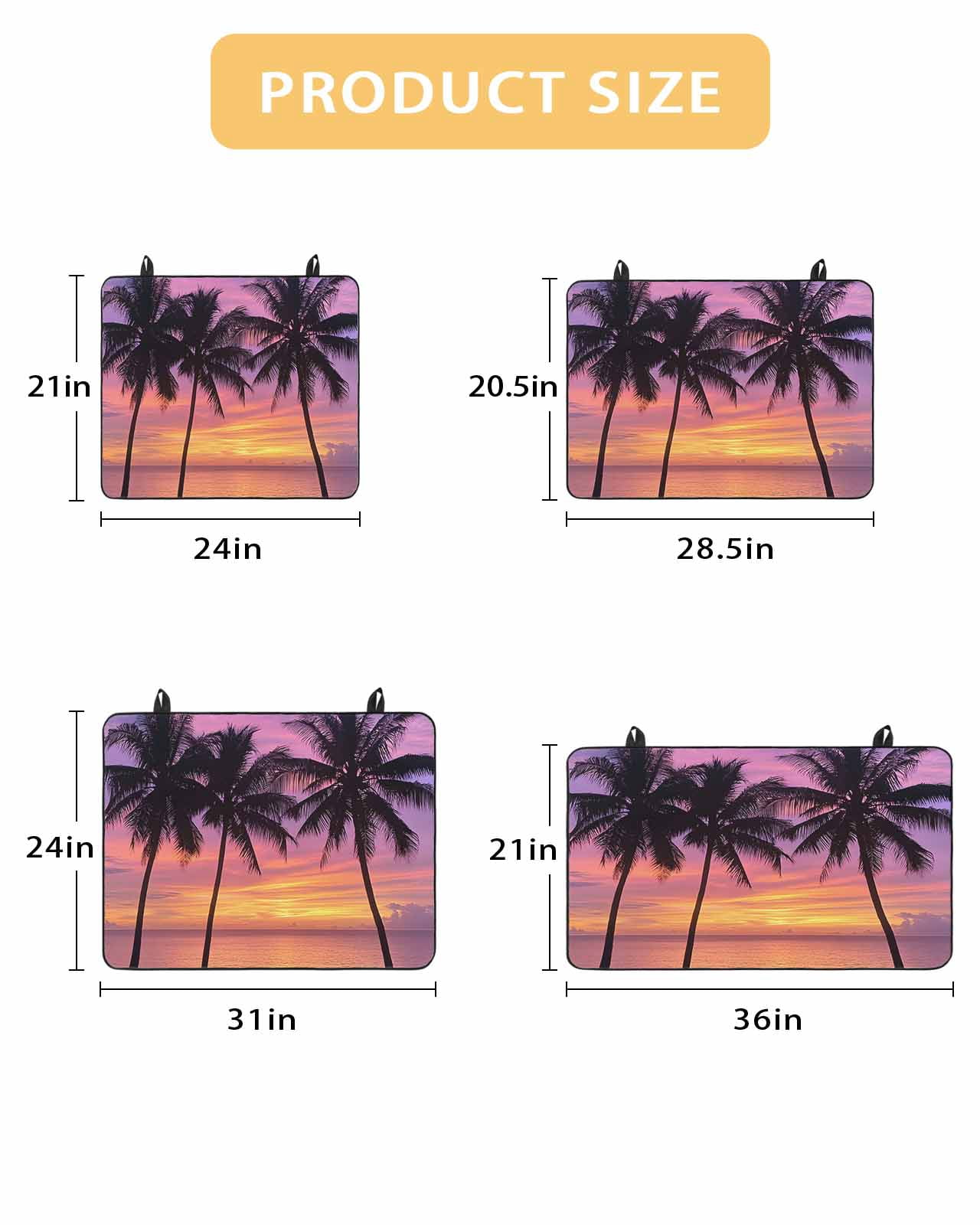 nqOlkjepod Large Induction Cooktop Protector Mat 24"x21", Ocean Sunset Stove Top Covers for Electric Stove, Summer Seashore Palm Tree Gradient Sky Stove Burner Cover Mats, Glass Top Stove Cover
