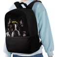 thumbnail image 4 of Uorisanigo Black Pug Kids Backpack for School, Lightweight Casual Daypack Back to School Bag 6-12 Year Old Universal Preschool Elementary Kindergarten Bookbag, 4 of 6