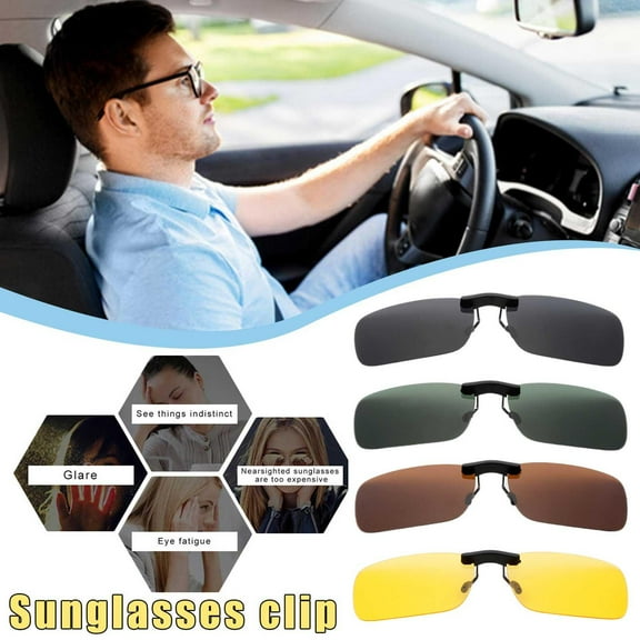 SSKFHGI Night Vision Anti Glare Polarized Clip On Driving Glasses Sunglasses Len SALE HO